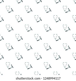 Stethoscope and hammer pattern seamless vector repeat for any web design