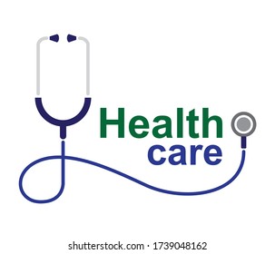 stethoscope health and medicine concept. Health Check-up concept, flat modern vector.