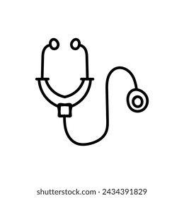 Stethoscope Healthcare line and flat style hand drawn icon