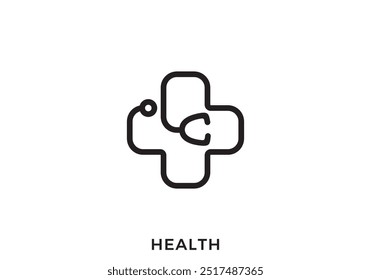 stethoscope healthcare and medical logo design vector	
