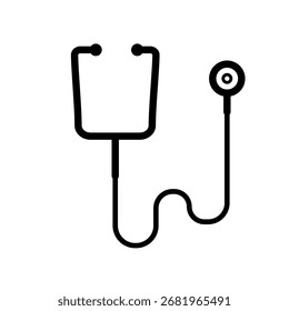 stethoscope, heart examination - vector icon	