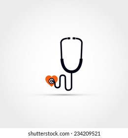 Stethoscope with a heart icon