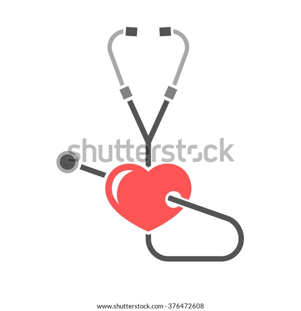 Stethoscope Heart Icon Stock Vector (Royalty Free) 376472608 Shutterstock