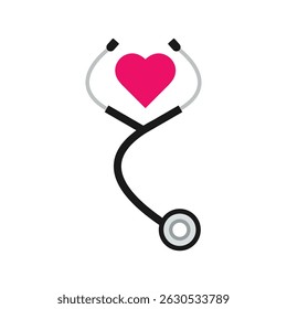 Stethoscope heart icon stock illustration