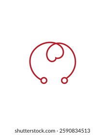 stethoscope heart logo, medical healthcare logo design vector