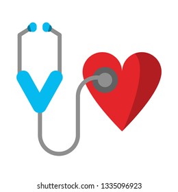Stethoscope and heart medical symbol