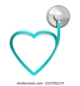 Stethoscope in heart shape - design element for cardiology or therapeutic