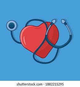 Stethoscope with Heart Symbol Design Vector Iluustration