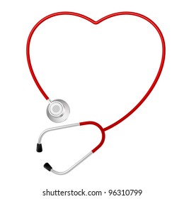 Stethoscope Heart Symbol. Illustration on white background