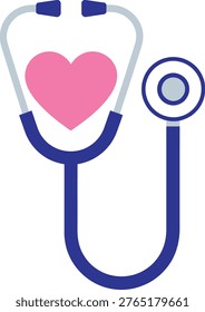 A stethoscope with a heart symbol inside its chest piece