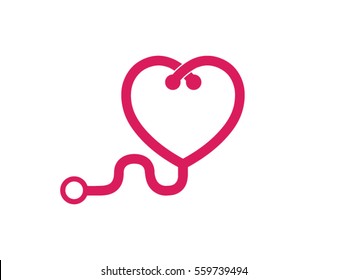 Stethoscope Heart Vector Icon