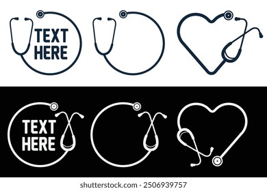 Stethoscope Heart Vector, Medical Stethoscope Heart Shape Vector, Stethoscope Pulse Vector, Medical tools Vector, Stethoscope typography, Doctor, Nurse, Doctor, Health