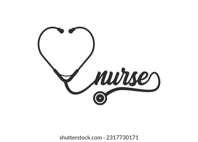 Stethoscope Heart Vector, Medical tools Vector, Stethoscope typography, Doctor, Nurse, Health, illustration, Clip Art, medical illustration, Typography