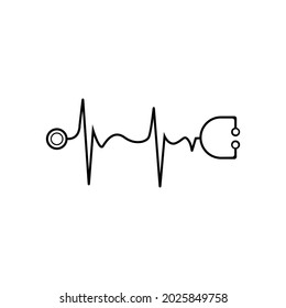 Stethoscope heartbeat vector icon design