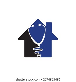 Stethoscope home shape concept logo. medical icon. health symbol.