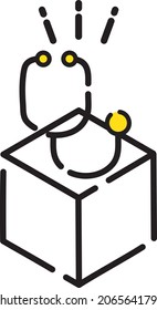 Stethoscope hospital medical care cute icon yellow