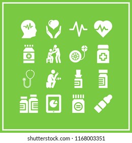 stethoscope icon. 16 stethoscope vector set. health insurance, health, cardiology tool and medicine icons for web and design about stethoscope theme