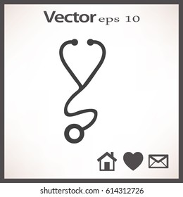 Stethoscope. Icon.