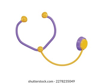 stethoscope icon with 3d vector icon illustration transparent element