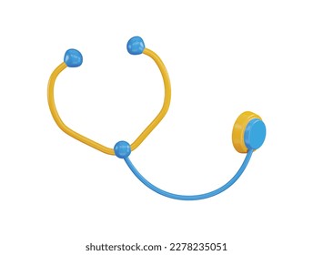 stethoscope icon with 3d vector icon illustration transparent element