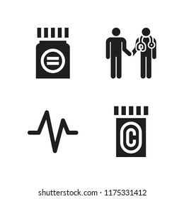 stethoscope icon. 4 stethoscope vector icons set. doctor, medicine and heartbeat icons for web and design about stethoscope theme