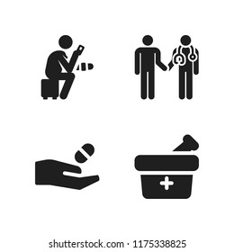 stethoscope icon. 4 stethoscope vector icons set. doctor, blood pressure gauge and medicine icons for web and design about stethoscope theme