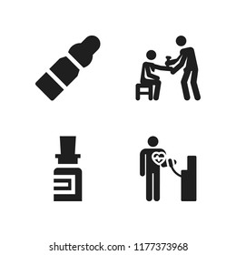 stethoscope icon. 4 stethoscope vector icons set. medicine, blood pressure gauge and health care icons for web and design about stethoscope theme