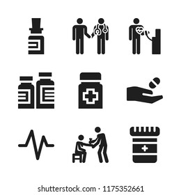 stethoscope icon. 9 stethoscope vector icons set. blood pressure gauge, doctor and medicine icons for web and design about stethoscope theme