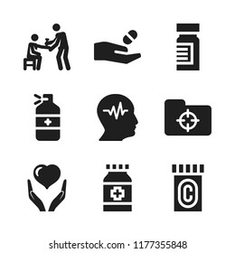 stethoscope icon. 9 stethoscope vector icons set. medicine, infected folder and health insurance icons for web and design about stethoscope theme