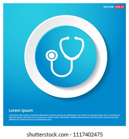 stethoscope Icon Abstract Blue Web Sticker Button - Free vector icon