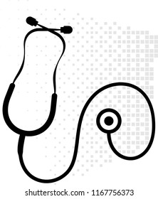 Stethoscope Icon, Acoustic Medical Device Vector Art Illustration