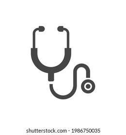 Stethoscope Icon Black and White Vector Graphic