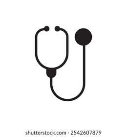 Stethoscope icon black and white vector sign