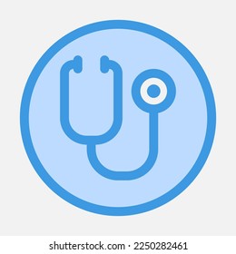 Stethoscope icon in blue style, use for website mobile app presentation