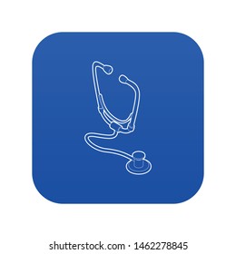 Stethoscope icon blue vector isolated on white background