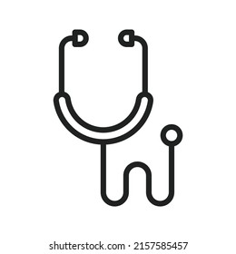 Stethoskop-Symbol. Kann auch für Krankenhäuser genutzt werden. Geeignet für mobile Apps, Web-Apps und Printmedien.
