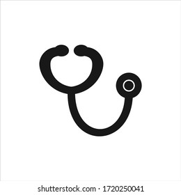stethoscope icon cardio device. line style vector illustration. symbol sign. 