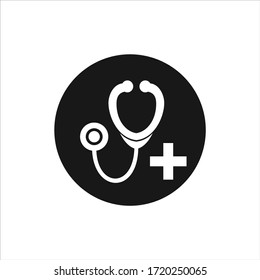 stethoscope icon cardio device. line style vector illustration. symbol sign. 