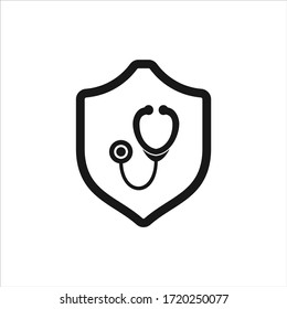 Stethoskop-Symbol-Kardiogerät. Vektorgrafik im Linienstil. Symbol. 