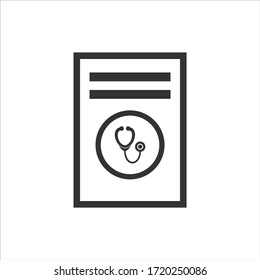 stethoscope icon cardio device. line style vector illustration. symbol sign. 