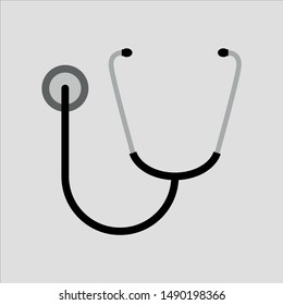 Stethoscope icon. Cartoon of sickle vector icon for web design isolated on gray background - Vector