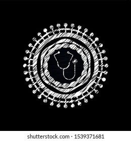 stethoscope icon with chalkboard texture