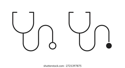 Conjunto de concepto de icono de estetoscopio. Colección de íconos simple
