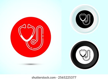 Stethoscope icon design illustration. Doctor stethoscope medical device icon