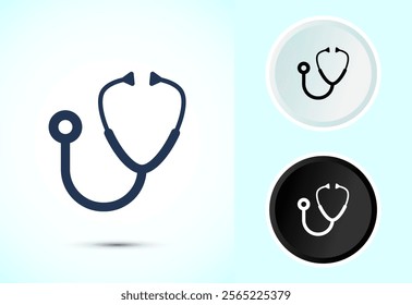 Stethoscope icon design illustration. Doctor stethoscope medical device icon