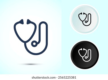 Stethoscope icon design illustration. Doctor stethoscope medical device icon