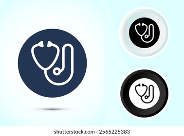 Stethoscope icon design illustration. Doctor stethoscope medical device icon