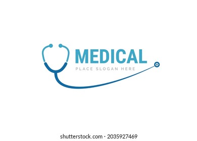 Stethoscope icon design illustration. Health and medicine logo template.