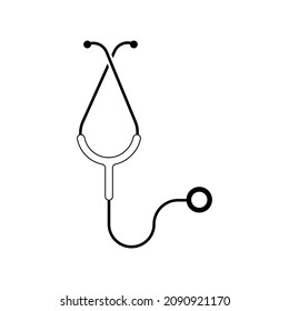 Diseño de iconos de estetioscopio aislado en fondo blanco