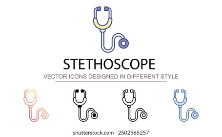 Stethoscope icon design with white background stock illustration